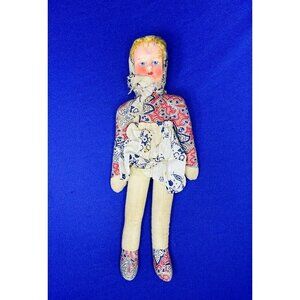 VTG Estate Hand Crafted 11” Paper Mache Head Hand Painted Girl Doll! 42